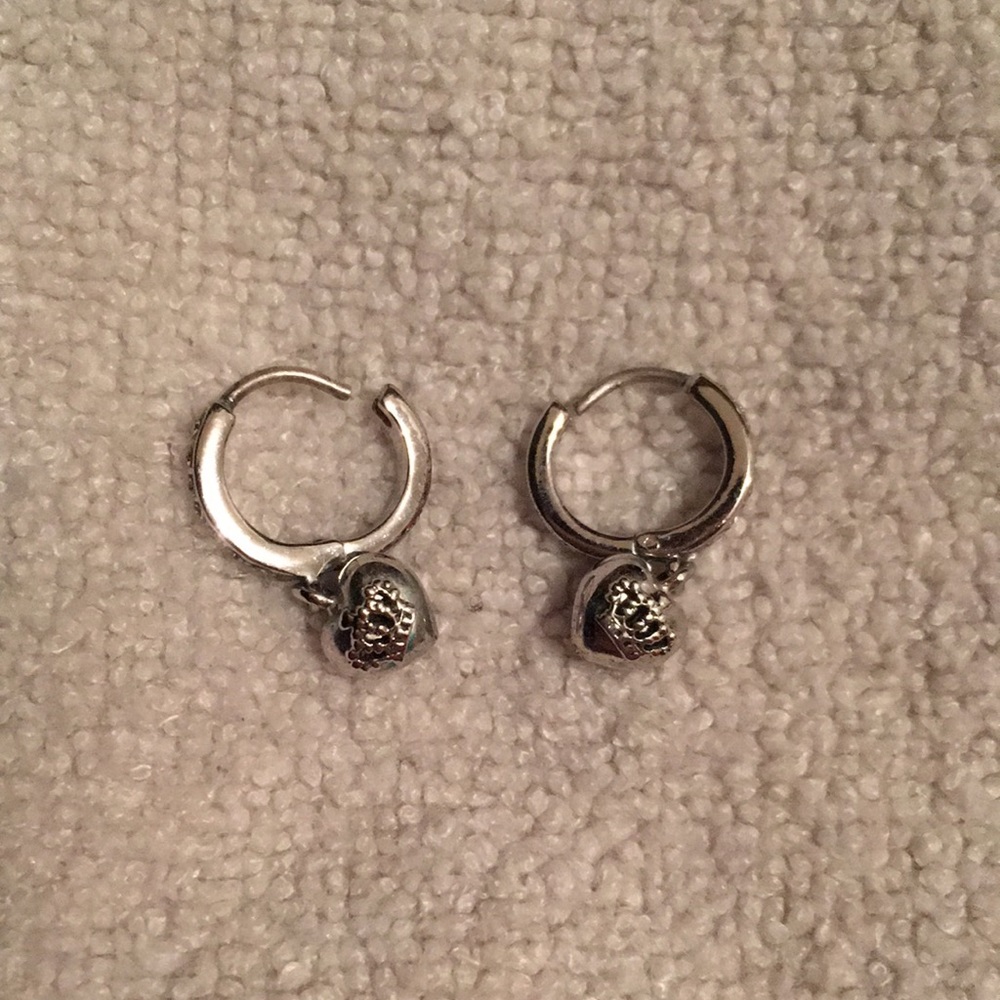 Juicy Couture silver heart circle earrings, 99% new, no box